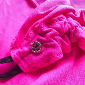 Lululemon neon pink Infiniti scarf with black drawstring sides
